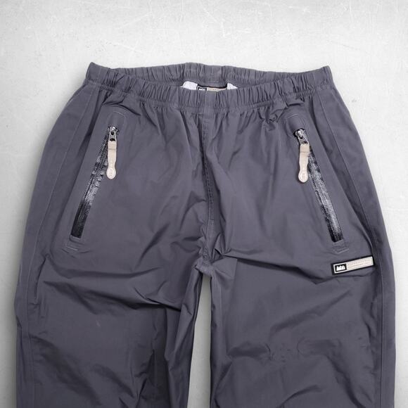 REI Waterproof Rain Pants Sealed Seams Drawstring Zip Ankles Women M Gray - Picture 3 of 13